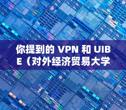 你提到的 VPN 和 UIBE(对外经济贸易大学)可能有以下几种关联 你提到的 VPN 和 UIBE(对外经济贸易大学)可能有以下几种关联